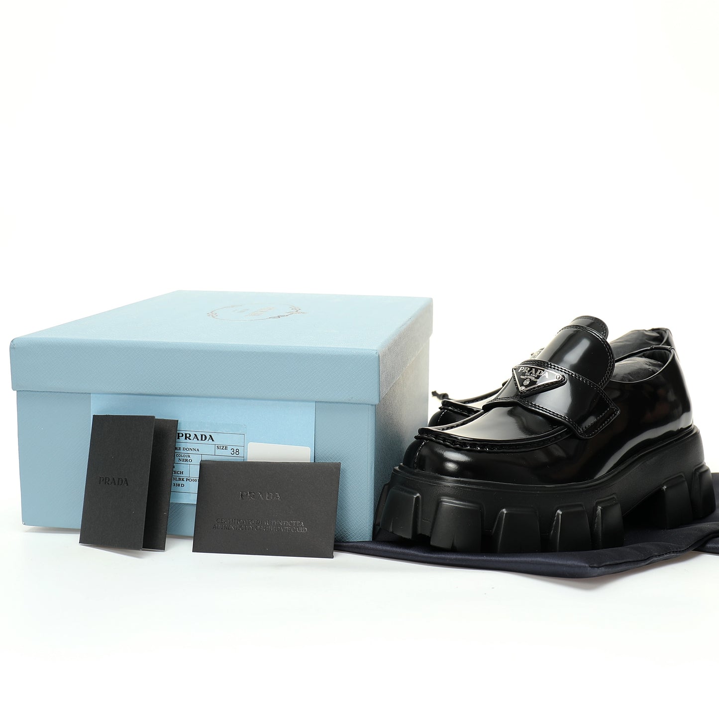 Prada Monolith Patent Leather Loafers